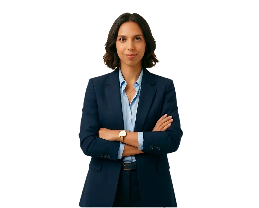 Mulher, brasileira, entre 30 e 40 anos buscando sua liberdade financeira sendo representante de vendas dos cursos da área jurídica do Damásio.
