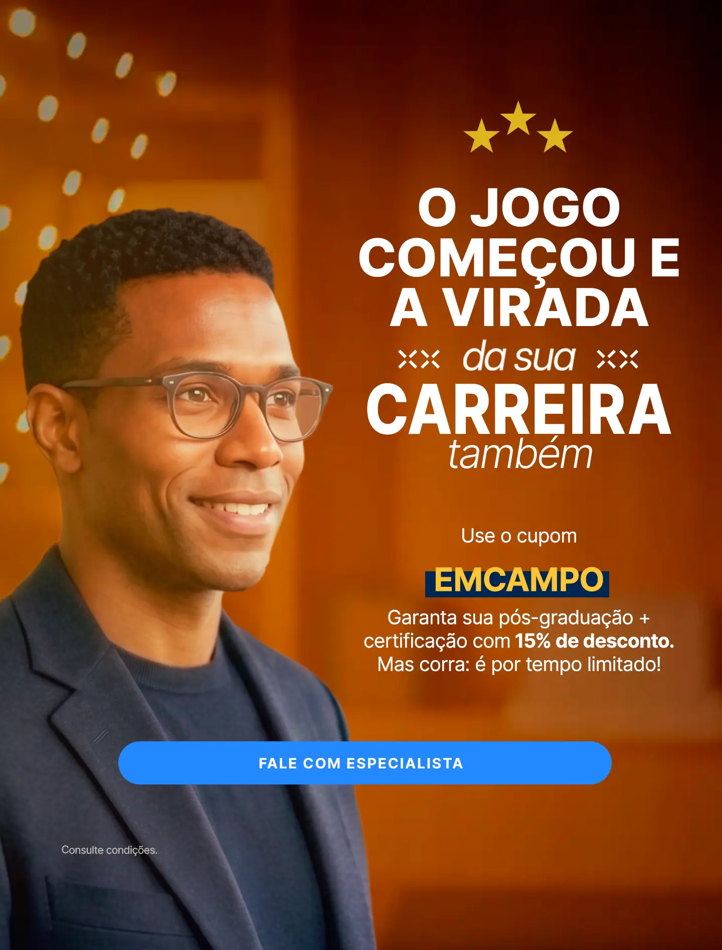 Banner entre em campo: compre uma pós Damásio e ganhe uma certificação