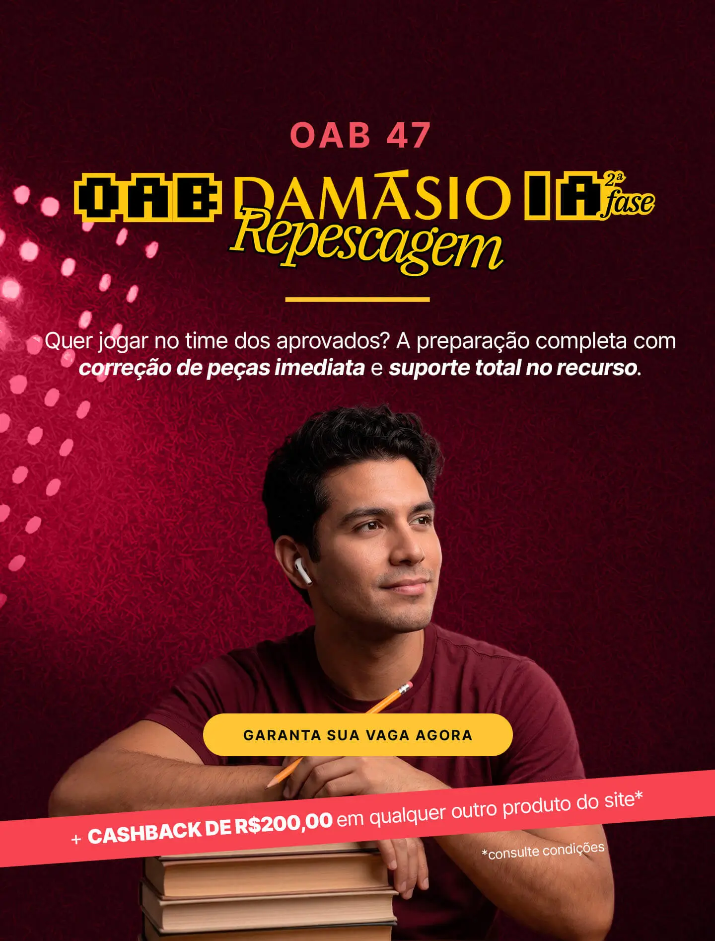 Banner promocional OAB Damásio IA Repescagem 47