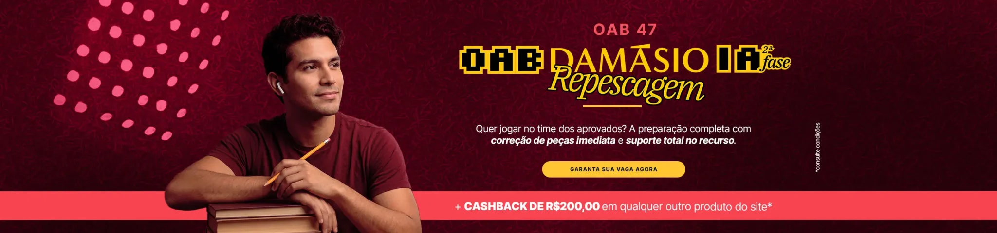 Banner promocional OAB Damásio IA Repescagem 47