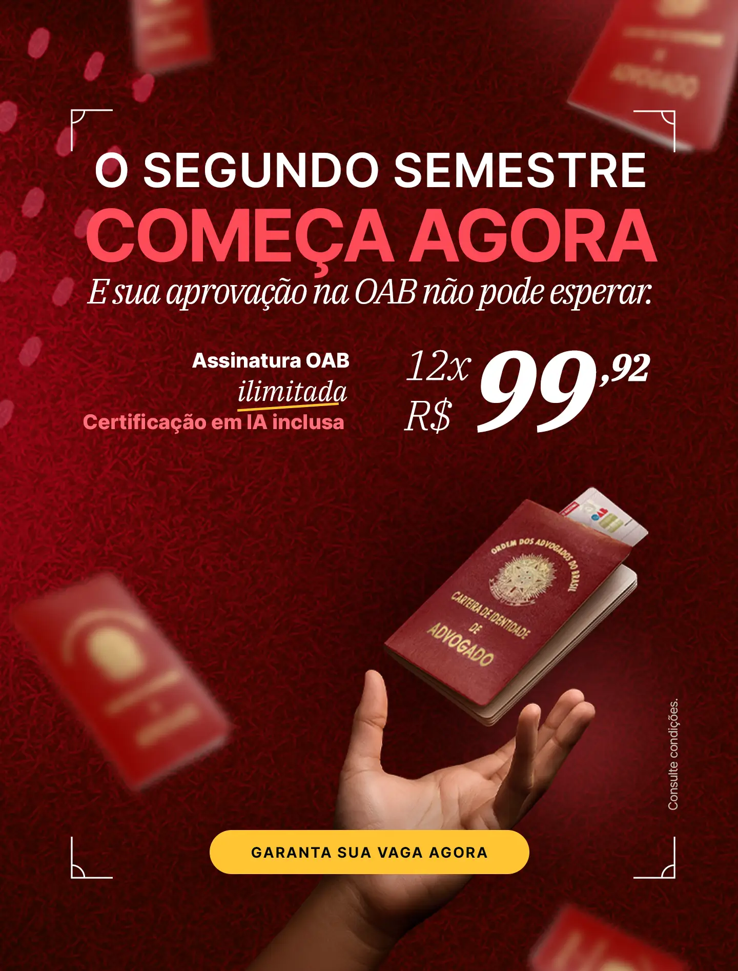 O segundo semestre começa agora. Assinatura OAB Ilimitada Damásio com Certificação em IA grátis.
