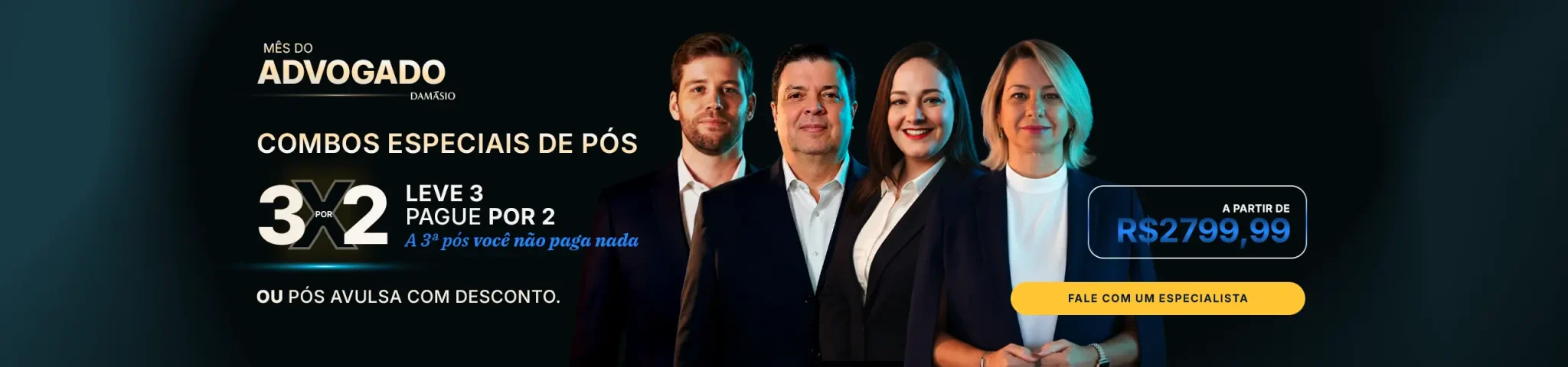 Mês do Advogado Damásio - Pós Compre 2 leve 3ou Avulsa com desconto