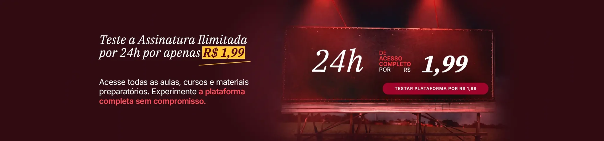 Outdoor mostrando o HalloWIN do Damásio: DayPass 24h de acesso por R$1,99