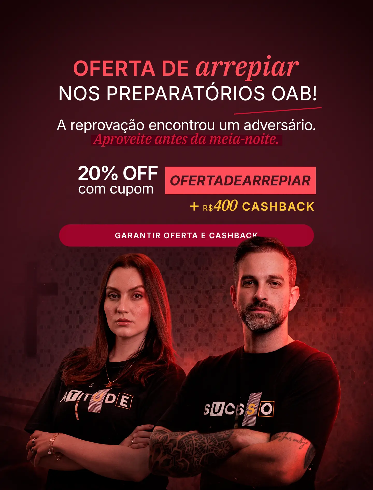 Ofertas de arrepiar do Damásio: preparatórios OAB com 20% OFF + R$400 de cashback